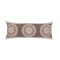 Laddha Home Designs 36" Brown and White Floral Medallion Lumbar Throw Pillow